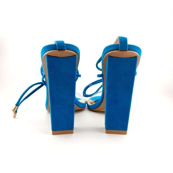 Cobalt Blue Sandals with Block Heels by So Me - NWOT - Size 9 - Picture 6 of 8
